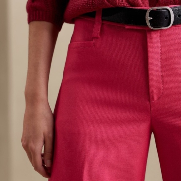 NWT! Banana Republic Happy Hour Pink Lido Wide-Leg Wool Pants - Multiple Sizes - Picture 5 of 6